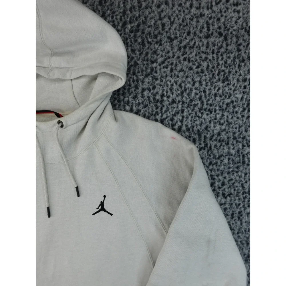 Jordan Flight Fleece Hoodie Mens Large Cream‎ Jumpman Pullover Sweatshirt